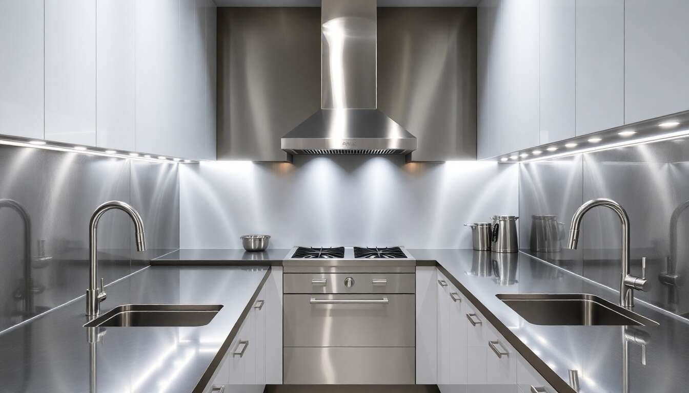 Utiliser l'inox pour les crédences et plans de travail Utiliser l'inox pour les crédences et plans de travail