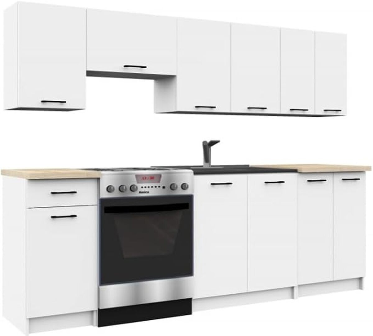 Test : cuisine complète BDW blanche 240 cm