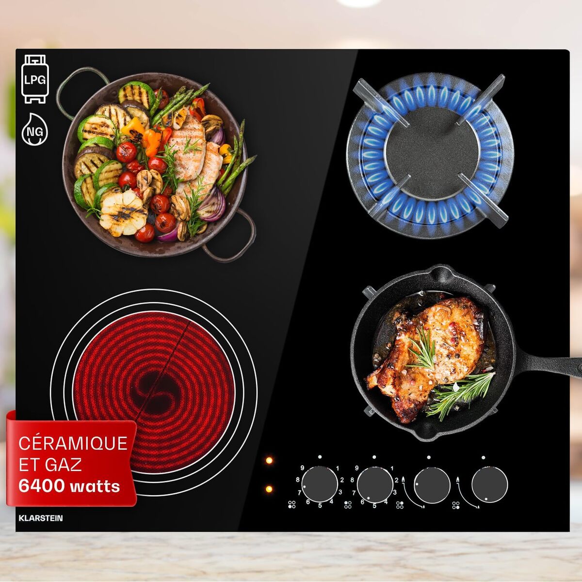 Test : klarstein plaque de cuisson mixte 4 feux