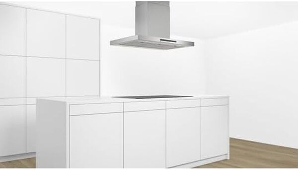 Bosch DIB97IM50 Hotte îlot Série 4 - 1 moteur et 4 vitesses d'aspiration dont 1 intensive - Eclairage LED - 90 cm - 256 W - Inox [Classe énergétique B]