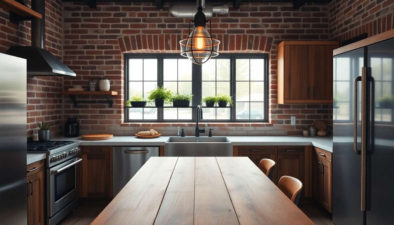 Inspiration pour une cuisine sur mesure et fonctionnelle : alliez style industriel et artisanat