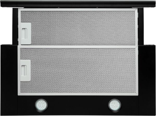 GCH 117 BL • Hotte aspirante • Hotte à extraction d'air • Encastrable • 60cm • 1000 m³/h • LED Eclairage • Verre Noir • Hotte d'évacuation• Hotte de circulation [Classe énergétique A]