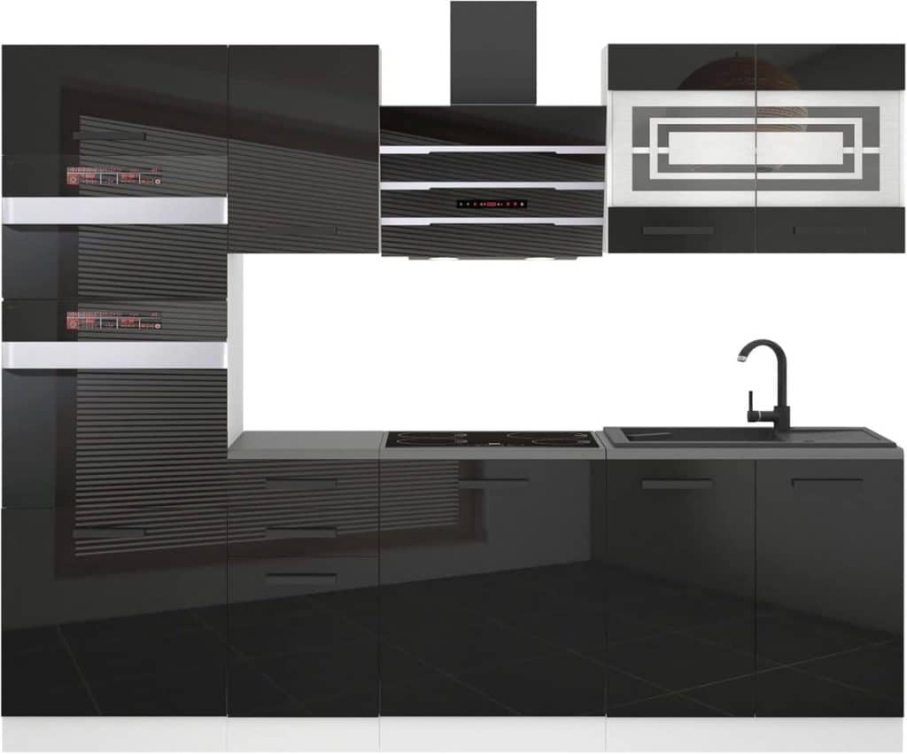 Test : belini cuisine équipée Tracy complète - élégance en noir brillant