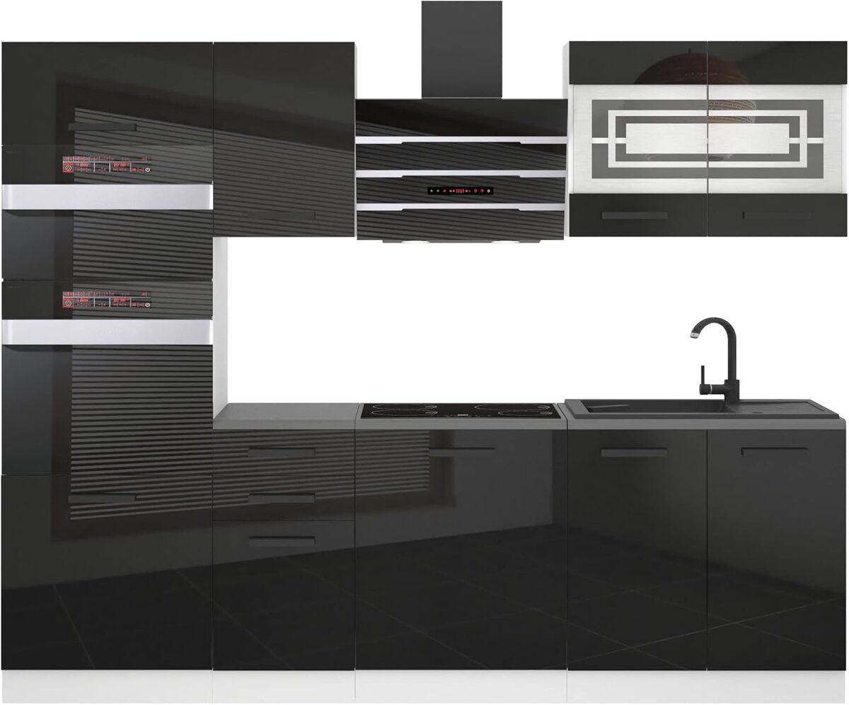 Test : belini cuisine équipée Tracy complète - élégance en noir brillant