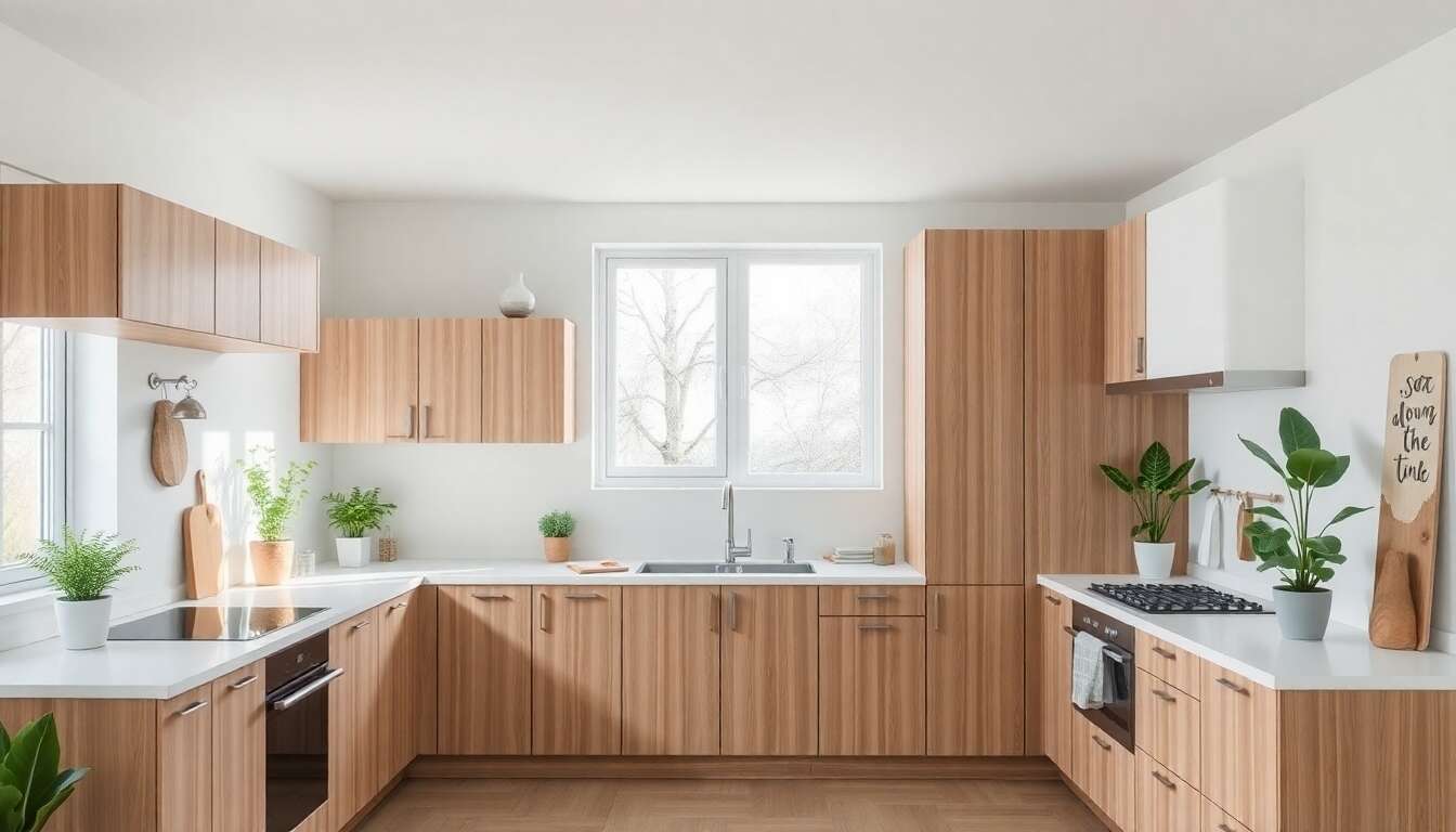 Optique minimaliste cuisine scandinave