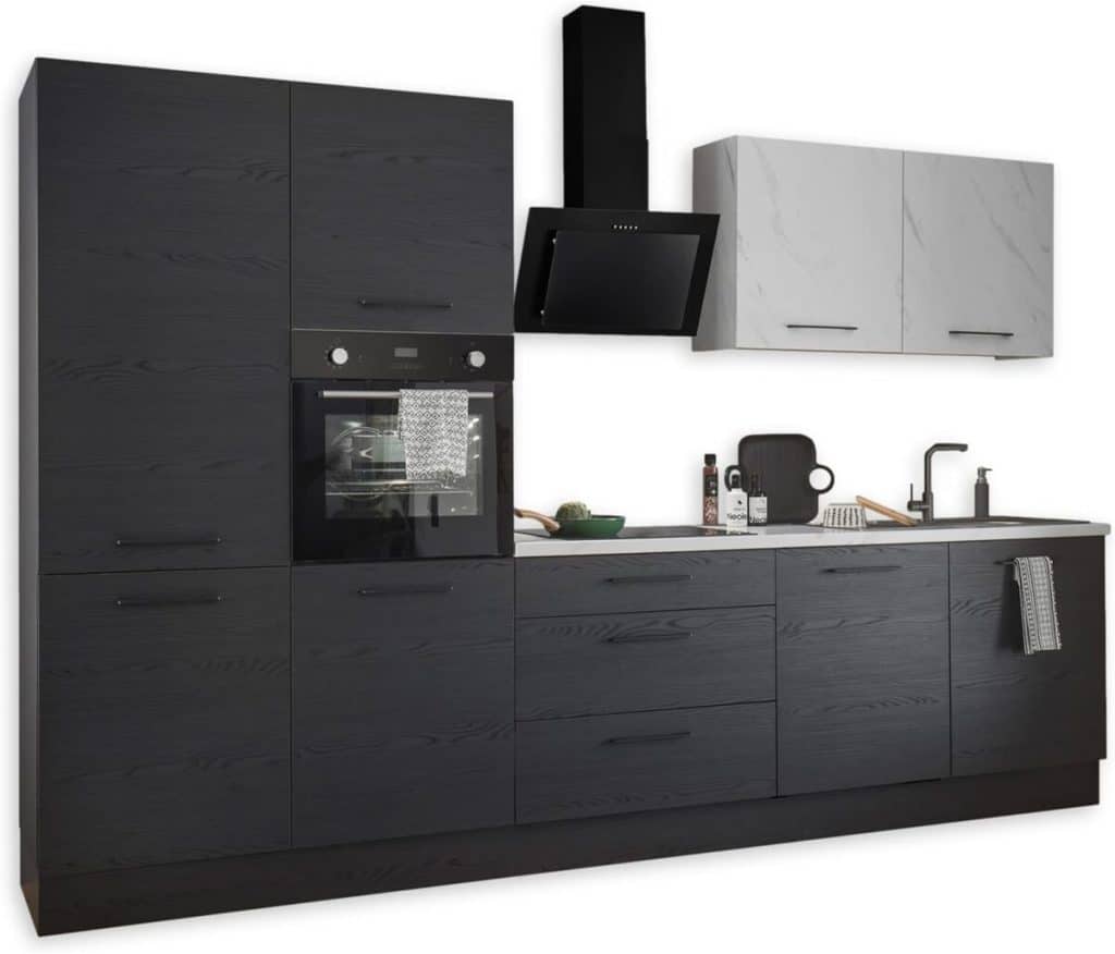 Test : cuisine NEW YORK graphique en marbre avec rangement spacieux
