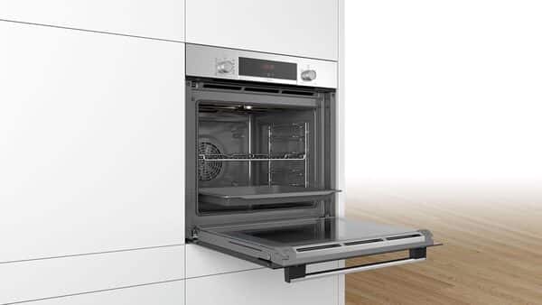 Bosch HBA573BR0 Four intégrable Série 4 - Four multi-fonctions - Pyrolyse - 3600 W - Grande capacité de 71L - Inox [Classe énergétique A]