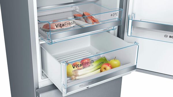 Bosch KGE39ALCA- Série 6, Réfrigérateur combiné pose-libre, 201 x 60 cm, Inox [Classe énergétique C]