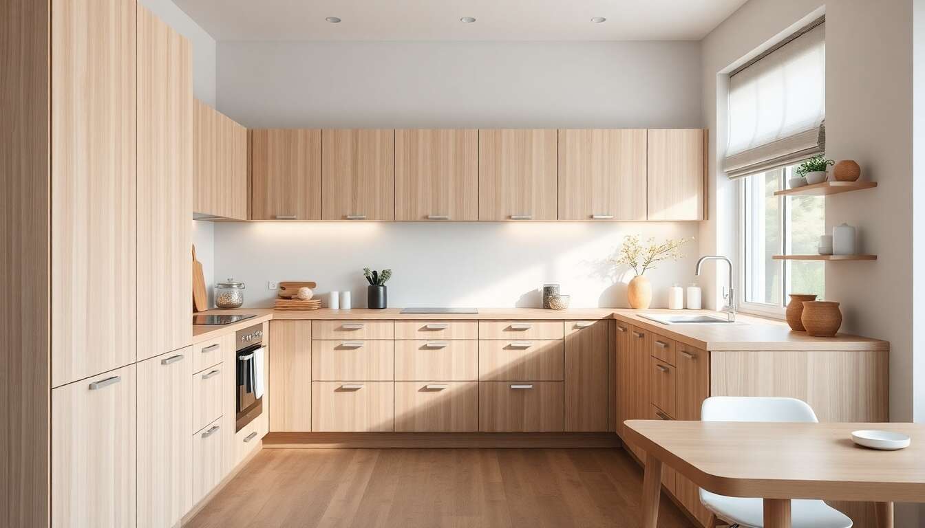 L'utilisation du bois blond dans la cuisine scandinave