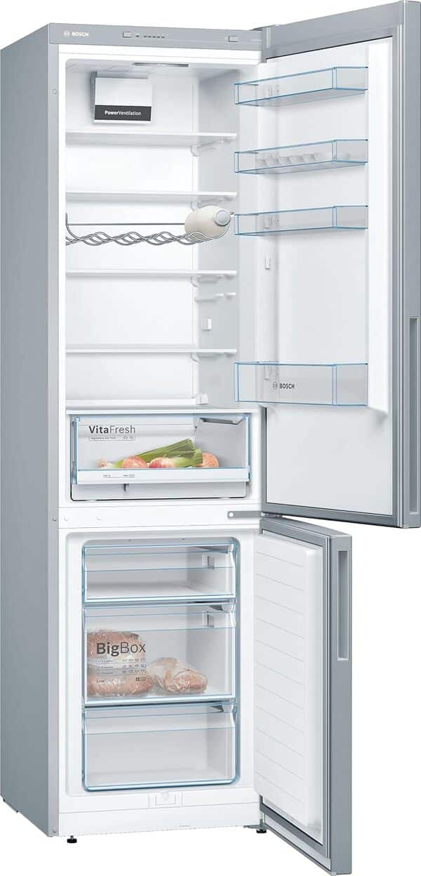 Bosch KGV39VLEAS, Série 4, Réfrigérateur combiné pose-libre, 201 x 60 cm, Inox [Classe énergétique E]