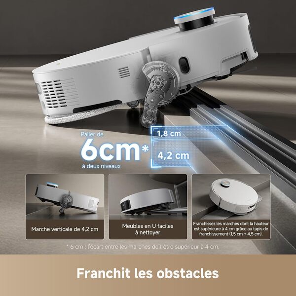 dreame X50 Ultra Complete Robot Aspirateur avec Station, évitement d'obstacles par IA et Navigation à 360, Aspiration jusqu'à 20 000 Pa, Nettoyage en Profondeur d'un Bord à l'autre, Brosse démêlante