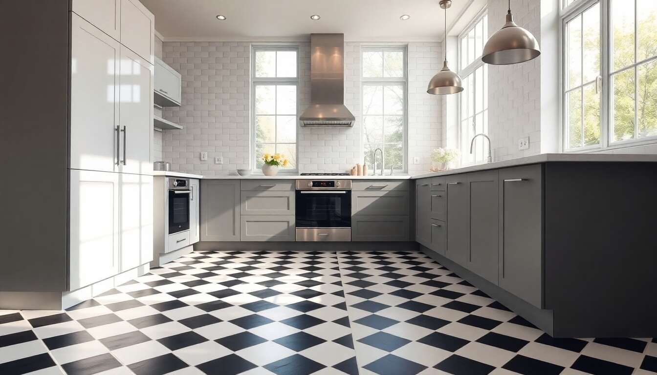 L'impact visuel des sols en damier dans une cuisine