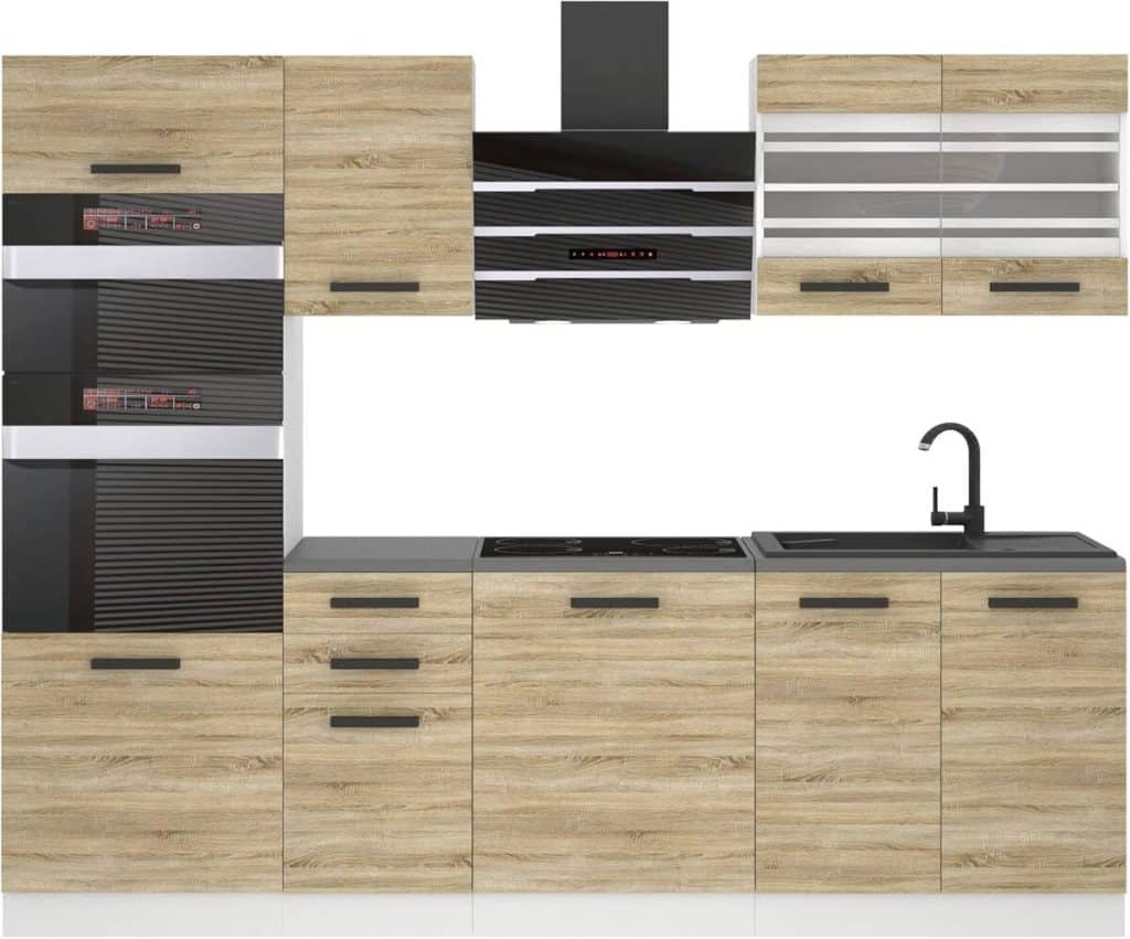 Test de la cuisine complète Belini Tracy 240 cm sans plan de travail.