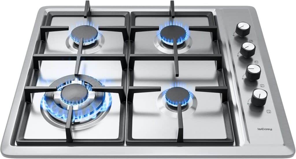 Test de la plaque gaz IsEasy 4 feux inox