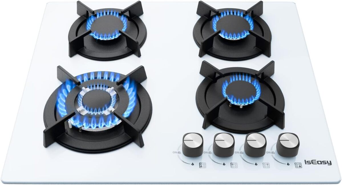 Test isEasy plaque de cuisson gaz 4 feux blancs 60 cm