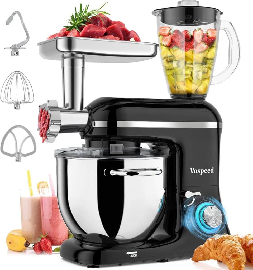 Test : robot pâtissier Vospeed 1500W, multifonctions 9 en 1