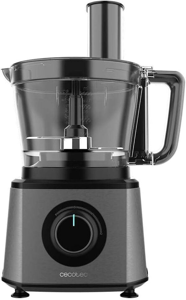 Cecotec Robot culinaire Paprika 1300 Full, 2000W de puissance, en acier inoxydable, 2 vitesses, 3 disques de coupe, comprend un bol de 3,5 L, une carafe de 1,8 L et un presse-agrumes