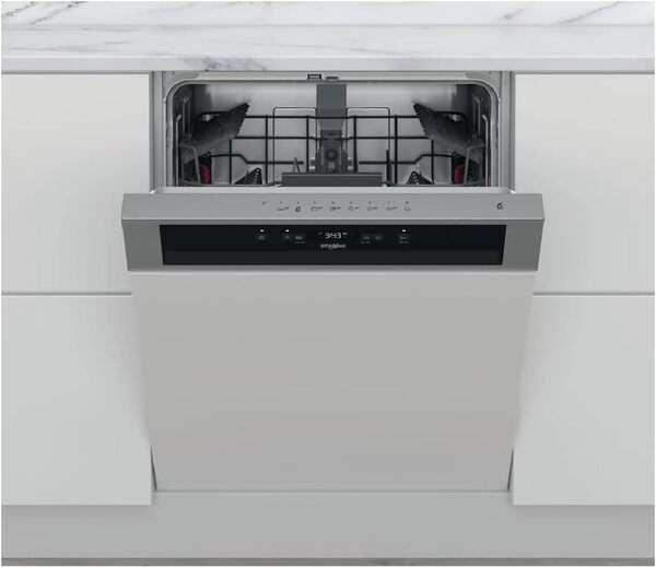 Lave vaisselle encastrable Whirlpool WBC3C26X - Lave vaisselle integrable 60 cm - Classe A++ / 46 decibels - 14 couverts - Intégrable bandeau : Inox [Classe énergétique E]