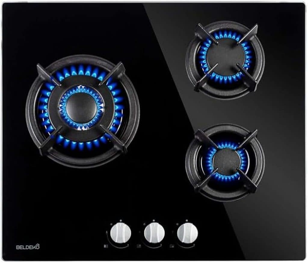 Test : beldeko plaque de cuisson gaz 3 foyers en verre noir