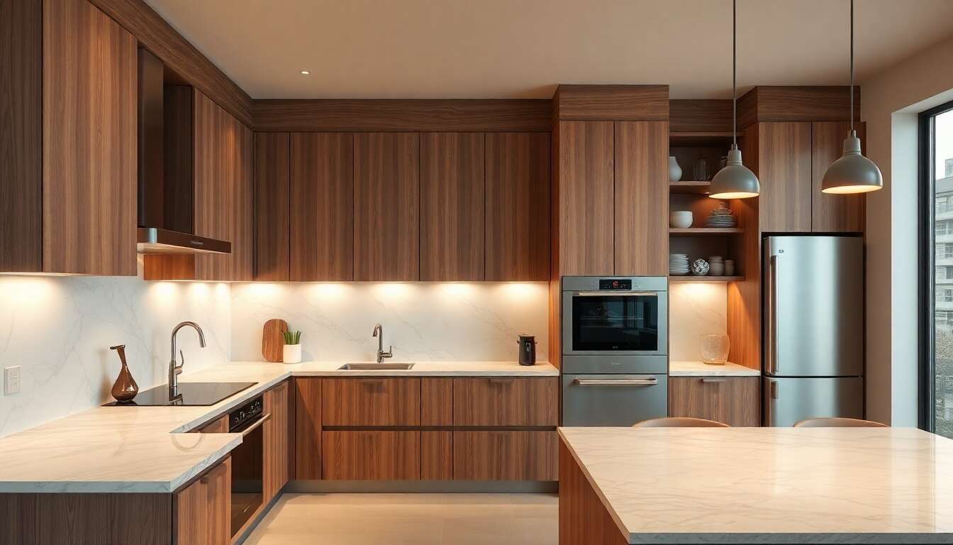 L'harmonie des couleurs et textures dans une cuisine design