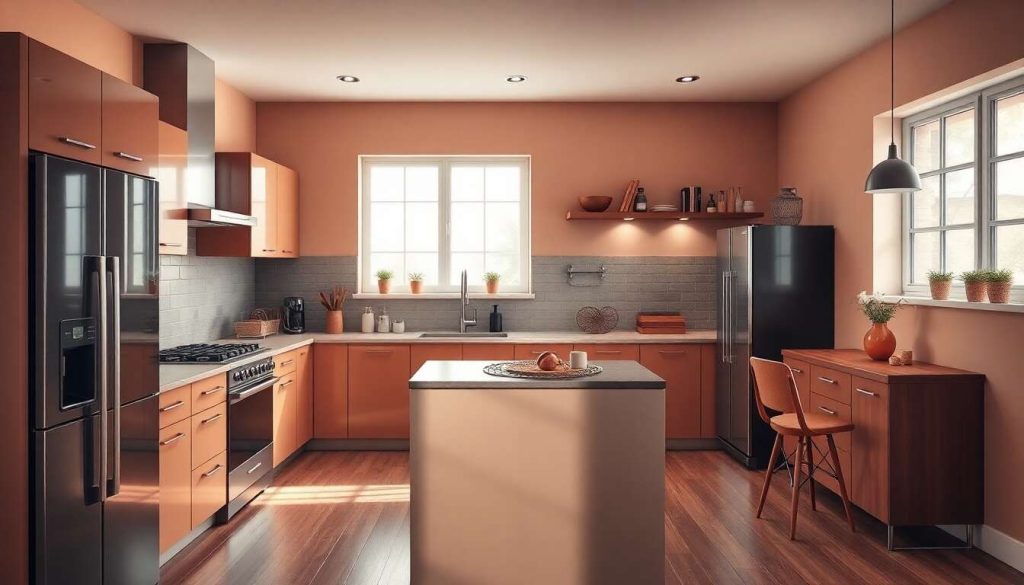 Harmonie des couleurs dans une cuisine équipée
