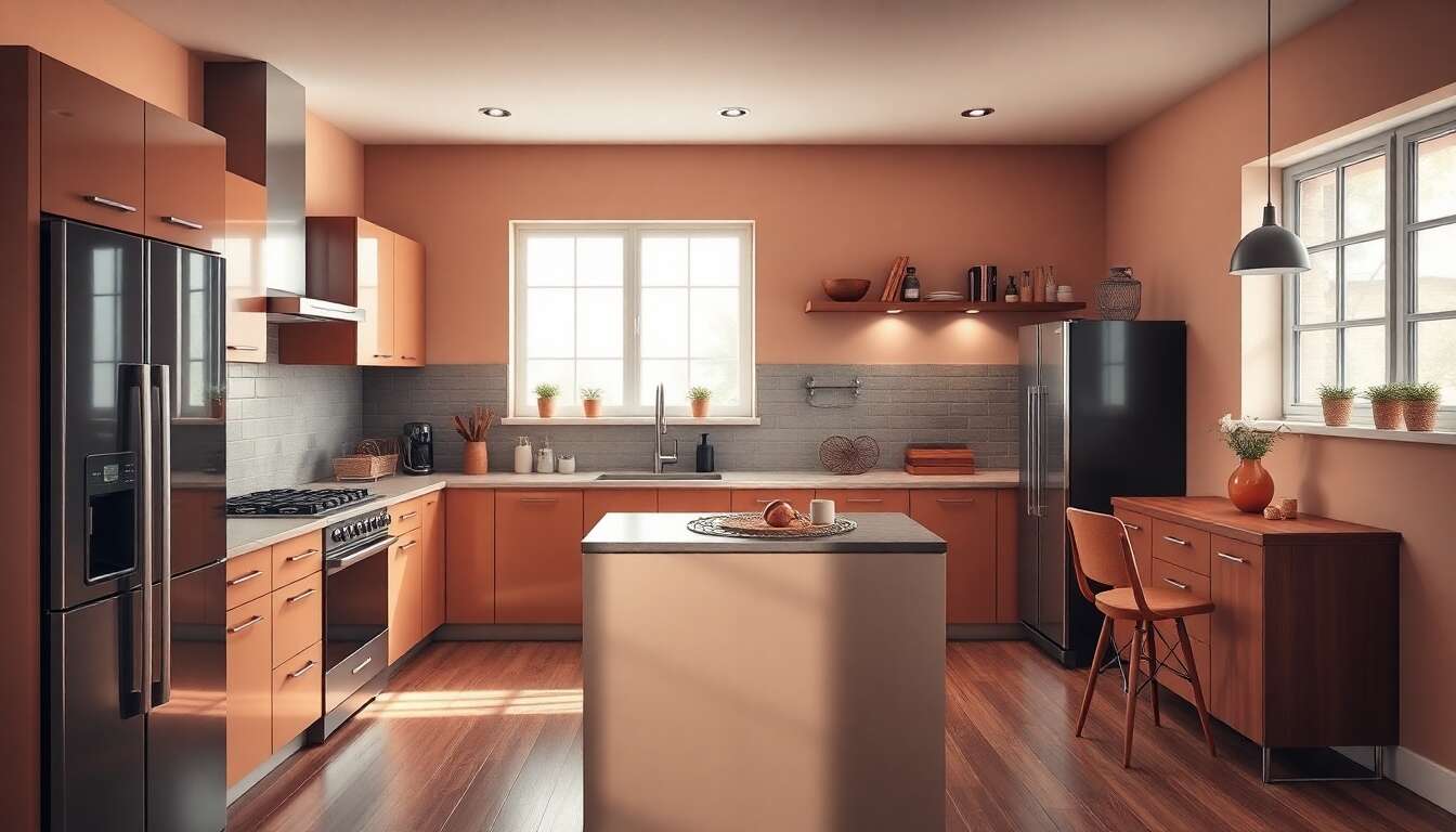 Harmonie des couleurs dans une cuisine équipée