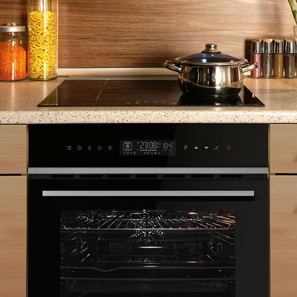 Cuisinière: 60cm Four encastrable EB8317HC + 59cm Plaque Induction IH85900RL | Rôtisserie | Fonction pizza | Gril | Circulation de l'air | Air chaud | Timer automatique | SET8317HCIH859RL [Classe énergétique A+]