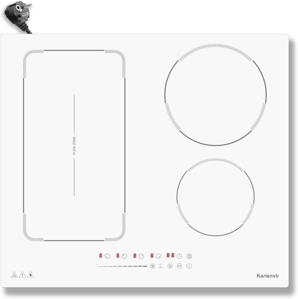Test Karienvir : plaque induction 4 feux 3500 W blanche