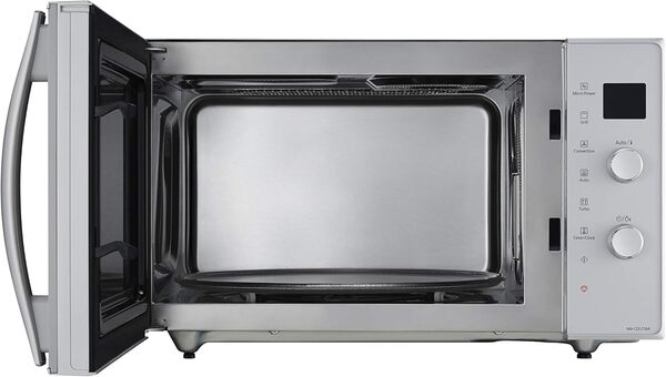 Panasonic NN-CD575MEPG | Four 3 en 1 Combiné, 27L, Inverter, Chaleur tournante à 100-220°C, Gril Quartz 1300W, Micro-ondes 1000 W, Plat Crispy, Plateau tournant 34 cm, Argent – Version FR