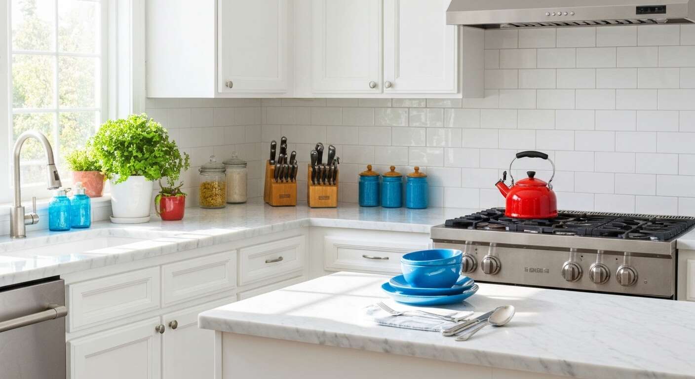 R&eacute;veiller une cuisine blanche avec des accessoires