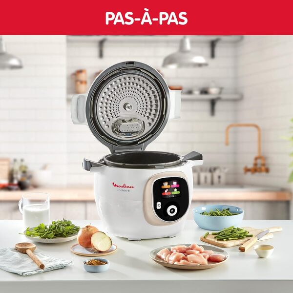 LOT Moulinex Cookeo 6L + 3 Ustensiles Tefal - Multicuiseur Intelligent 150 Recettes - Cuisson Sous Pression, Vapeur, Mijotage