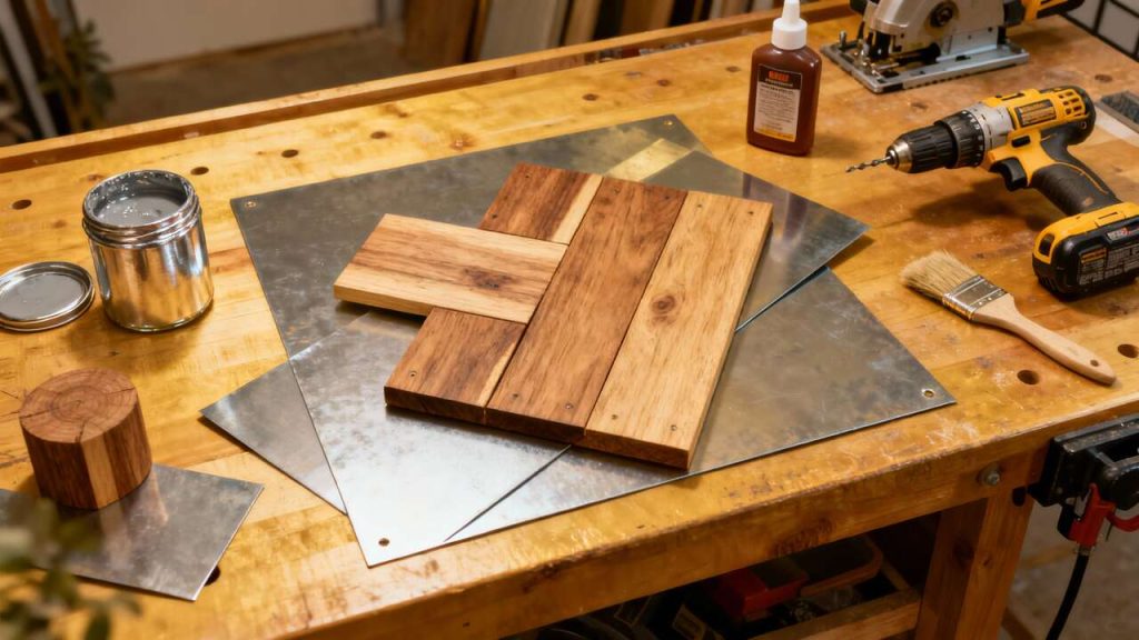 Jeu de matériaux : bois et métal en harmonie