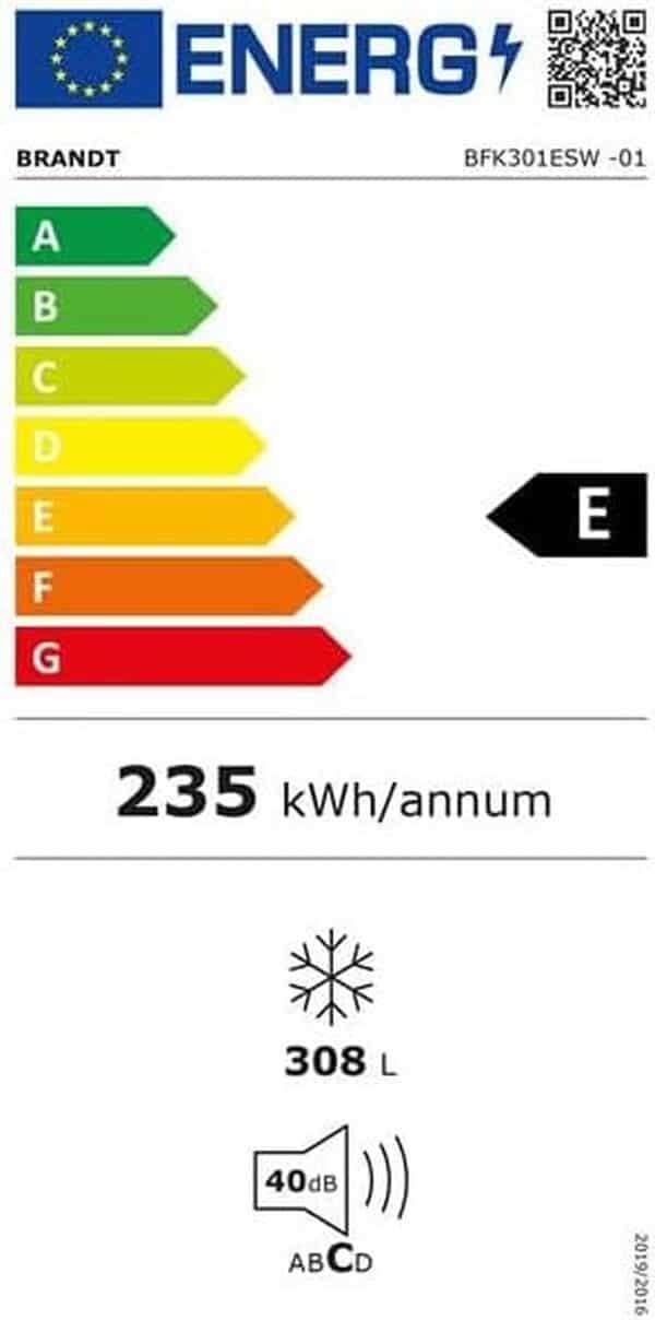 Congélateur Coffre 112cm 308l - BFK301ESW [Classe énergétique E]
