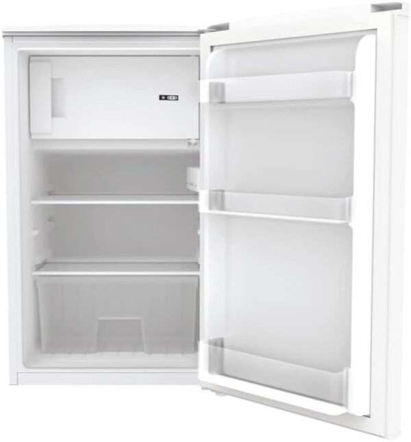 Candy COT1S45EWH Friteuse Petit avec congélateur, 106 litres, Monoporte, de Table, Chambre, Bureau, Camping, Silencieux, Température réglable, Autonome Rangement, 50 x 57 x 85 cm Blanc [Classe énergétique F]