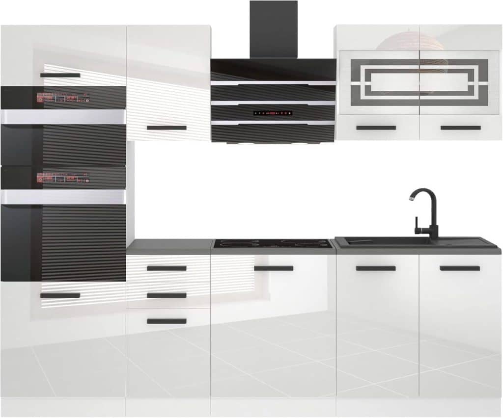 Test : cuisine complète Belini Tracy 240 cm, blanche et brillante