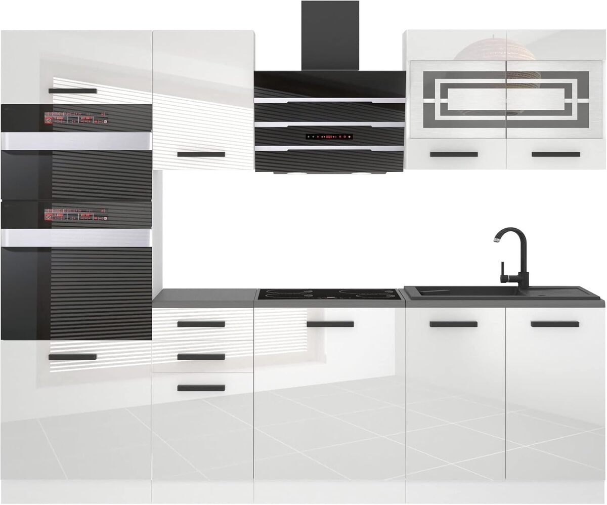 Test : cuisine complète Belini Tracy 240 cm, blanche et brillante