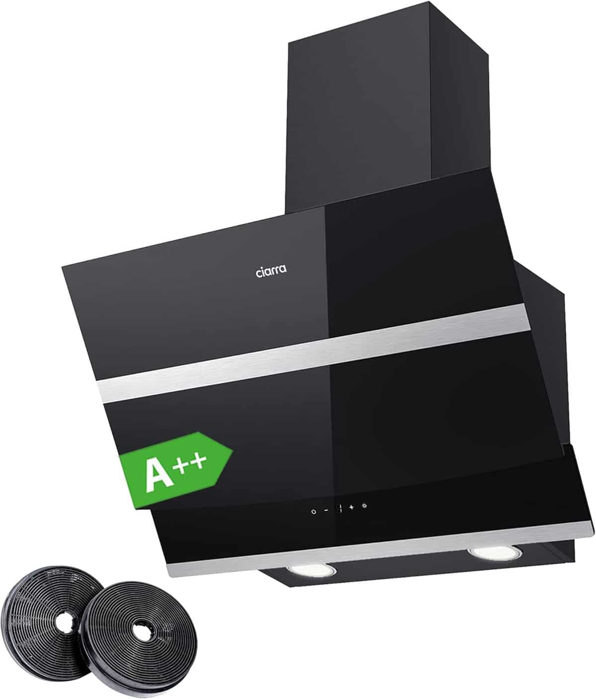 Test de la hotte inclinée CIARRA CBCB6736N : performances et design noir élégant