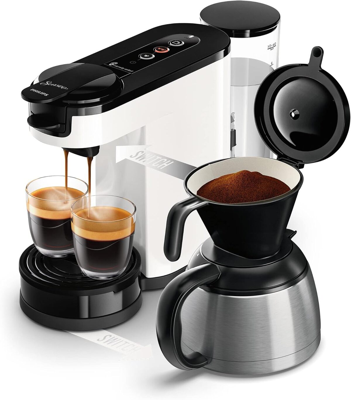 Test : philips Senseo Switch HD6592/05, la machine à café 2 en 1 efficace