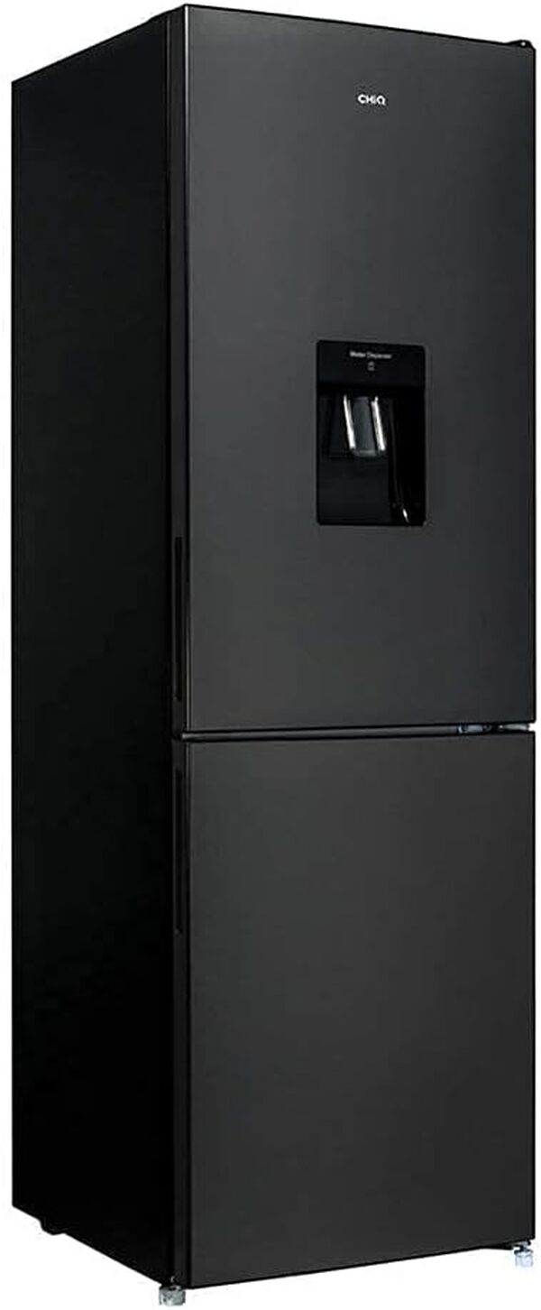 CHIQ Réfrigérateur congélateur bas FBM228NE4DE 231L (161 + 70) Froid ventilé, No Frost, Acier inoxydable noir, portes réversibles, 42 db, 12 ans de garantie sur le compresseur [Classe énergétique E]