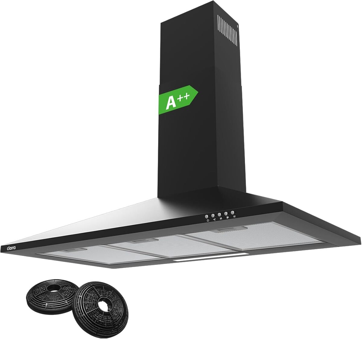 Test : hotte aspirante Ciarra CBCB9201 noire, l'efficacité à 370m³/h