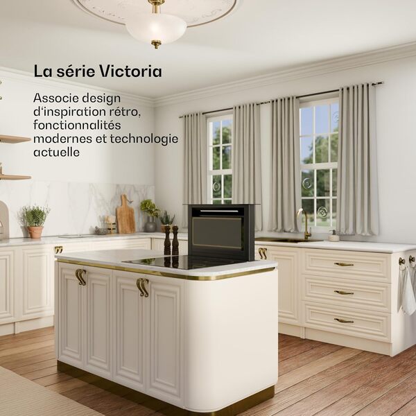 Klarstein Victoria Downdraft Hotte De Plan De Travail - A++ Efficacité Énergétique, 713,8 m³/h Débit D'air, Ultra Silencieuse 52 dB, Écran Tactile, Filtres Lavables, LED, Noir [Classe énergétique A]