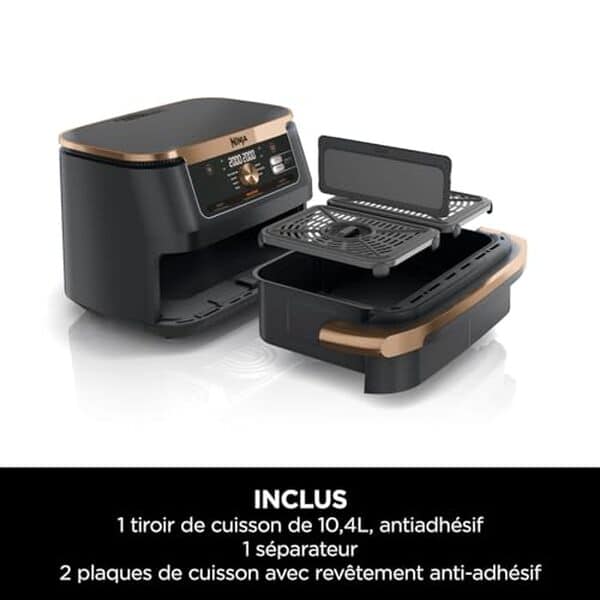 Découvrez notre évaluation de la ninja Foodi FlexDrawer AF500EUCP, une friteuse révolutionnaire à double zone, idéale pour des fritures efficaces et délicieuses