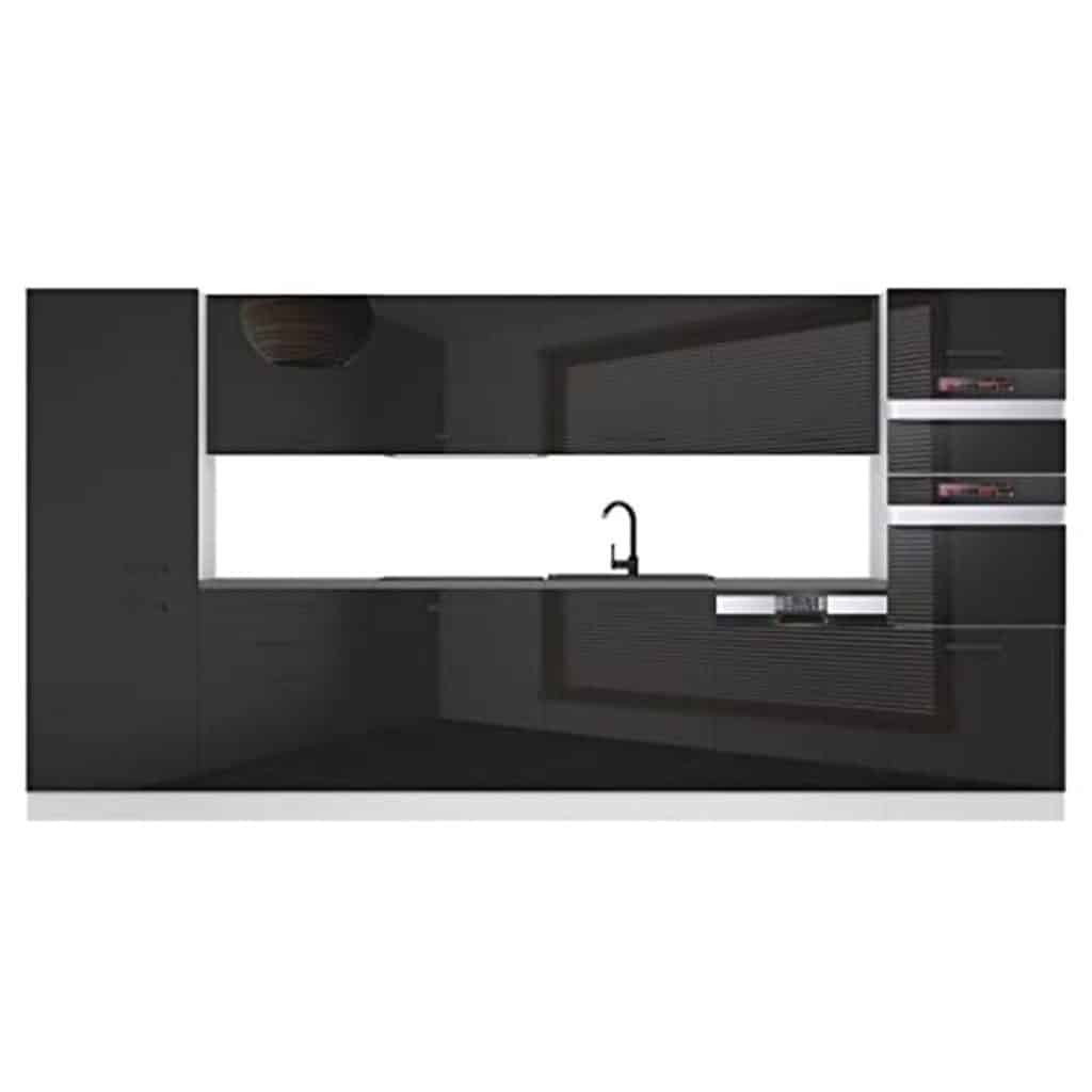 Test de la cuisine équipée Belini Naomi 360 cm : noir ultra brillant