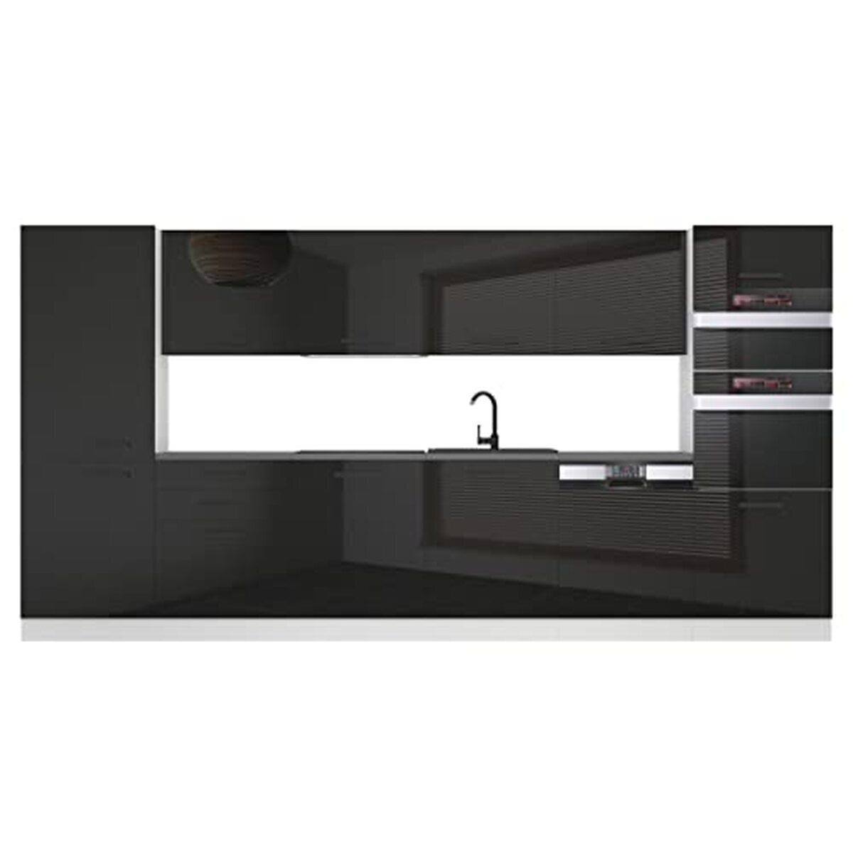 Test de la cuisine équipée Belini Naomi 360 cm : noir ultra brillant