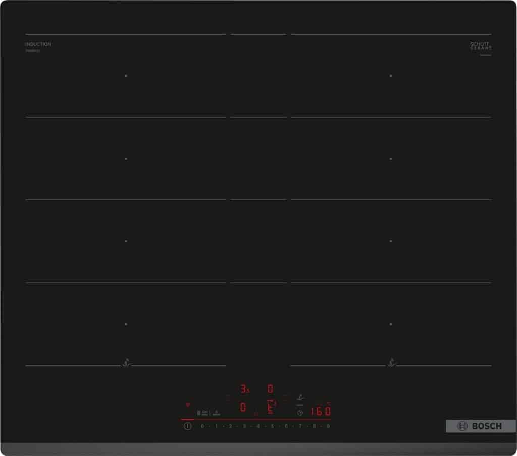 Test de la plaque induction Bosch PXY63KHC1E série 6 : 60 cm, 4 feux, noir