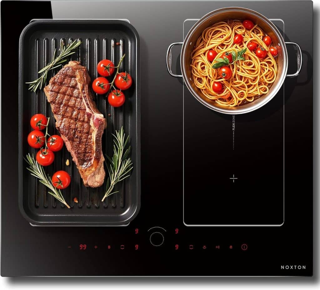 Test de la plaque induction Noxton 5 feux 7200W : zones flexibles, sécurité et performance