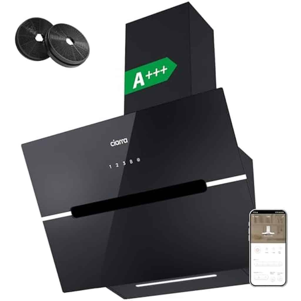 Test : hotte aspirante Ciarra CBCB6736F en verre noir avec commande tactile et Wi-Fi