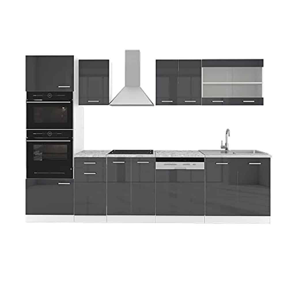 Test Vicco Cuisine R-Line : design anthracite brillant sans plan de travail