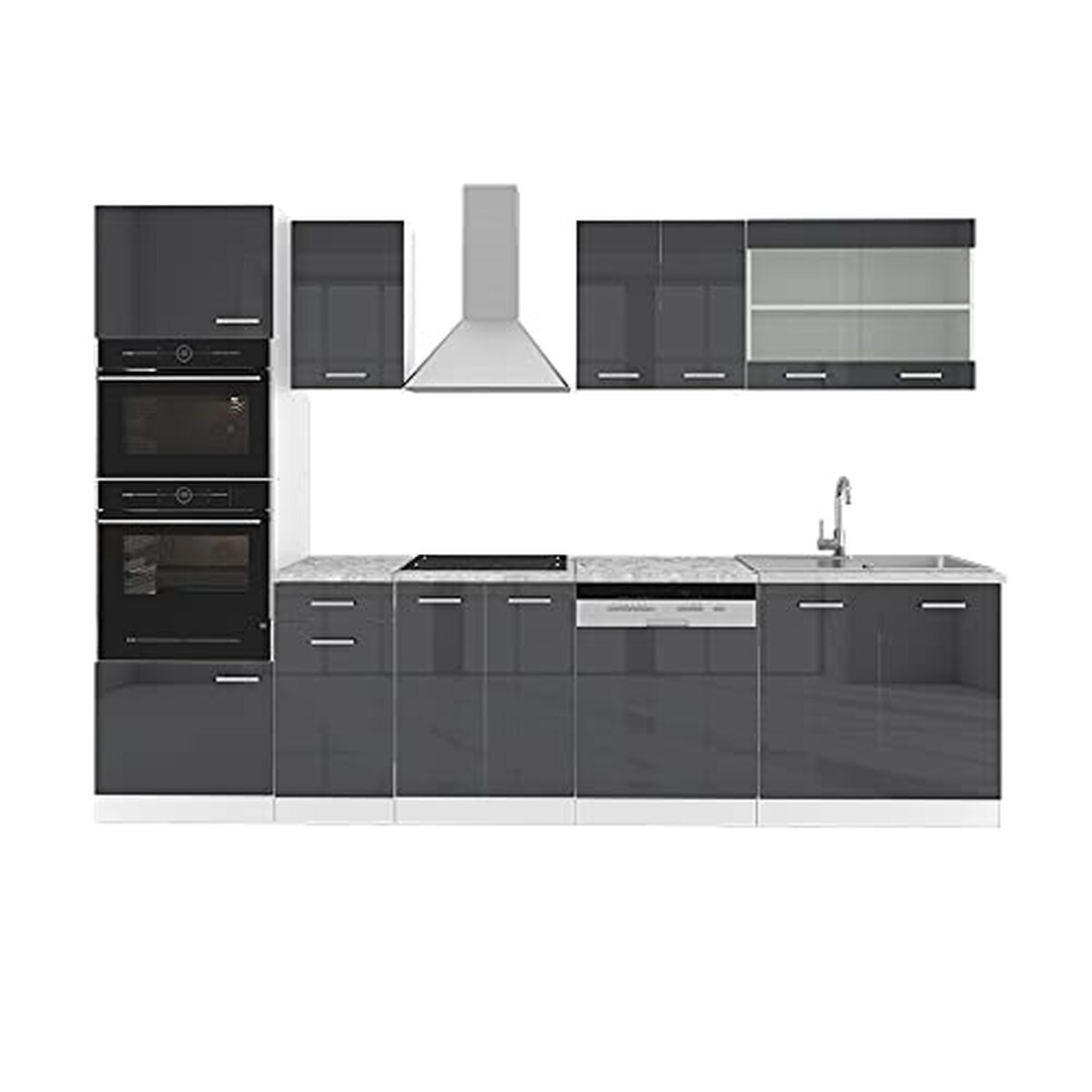 Test Vicco Cuisine R-Line : design anthracite brillant sans plan de travail