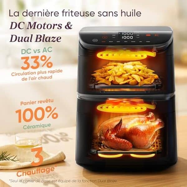 Découvrez pourquoi la friteuse COSORI Air Fryer 10.8L Turbo Tower Pro révolutionne la cuisine : des performances de cuisson inégalées et une capacité exceptionnelle pour vos repas en famille